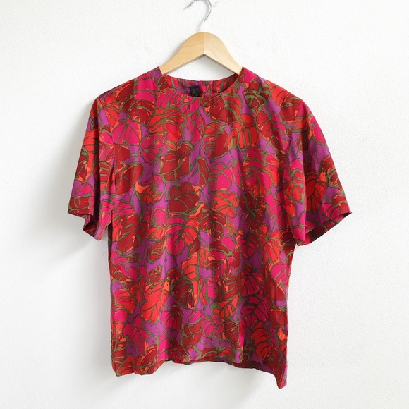 Vintage Tops - Vintage St. Gillian 100% Silk Blouse Size 4